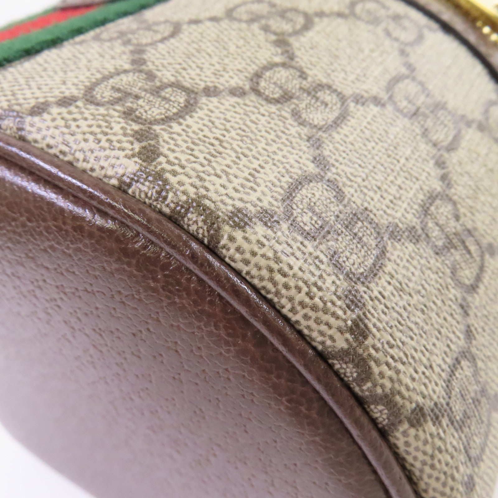 GUCCI 塗層帆布Ophidia Cosmestic Hand Bag金扣手挽袋啡色