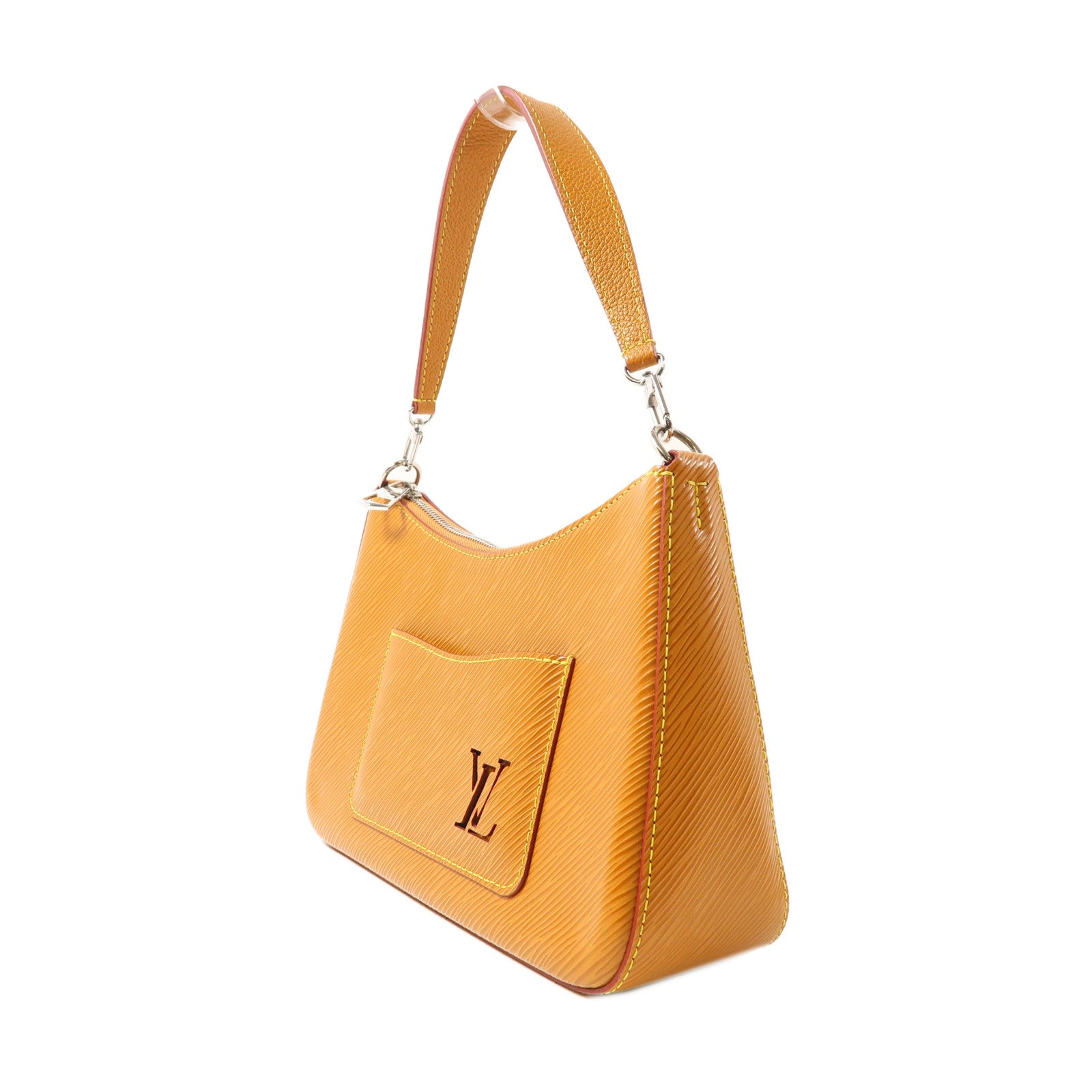 LOUIS VUITTON Epi Marelle銀扣手挽肩背兩用袋橙色