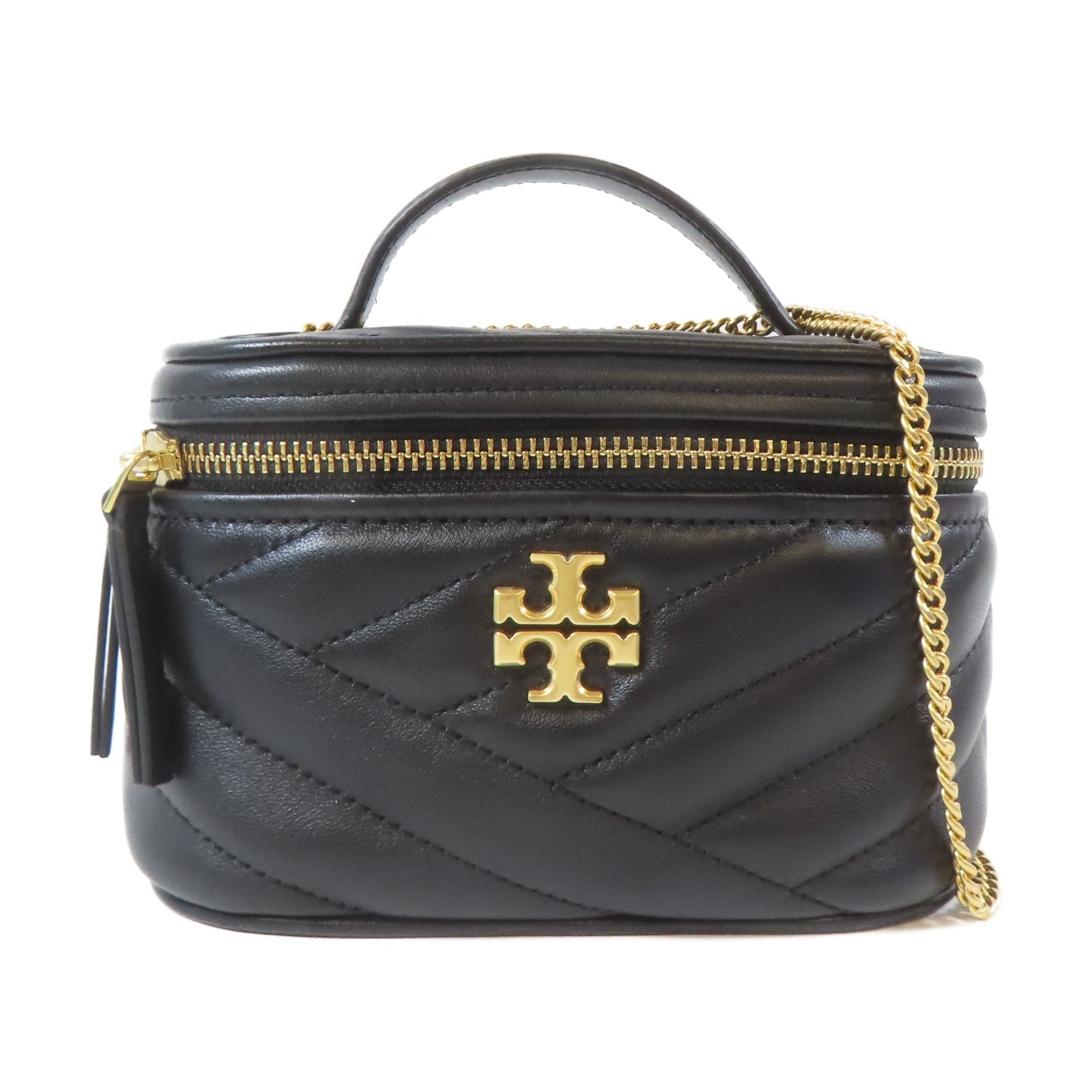 Tory Burch 羊皮皮革2 Way Chain Shoulder Bag金扣鏈帶手挽肩背兩用袋黑色