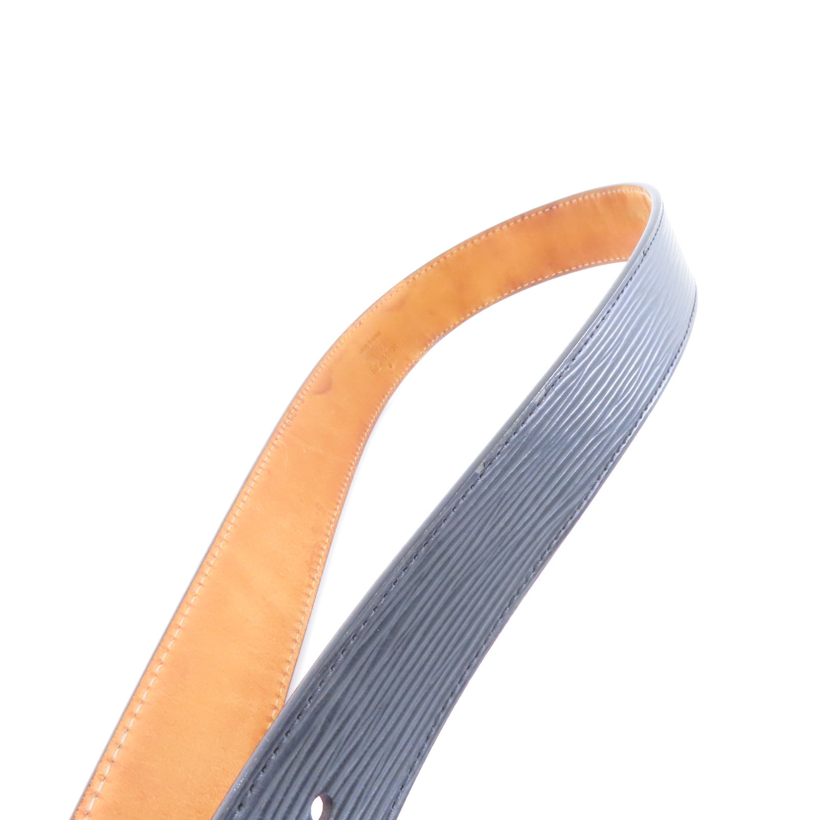 LOUIS VUITTON Epi Belt 85cm銀扣皮帶黑色