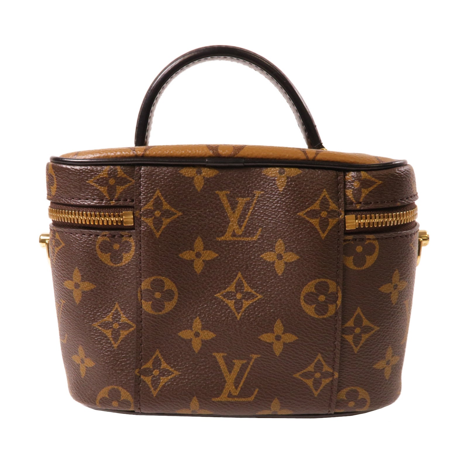 LOUIS VUITTON Monogram Vanity PM金扣手挽肩背兩用袋啡色