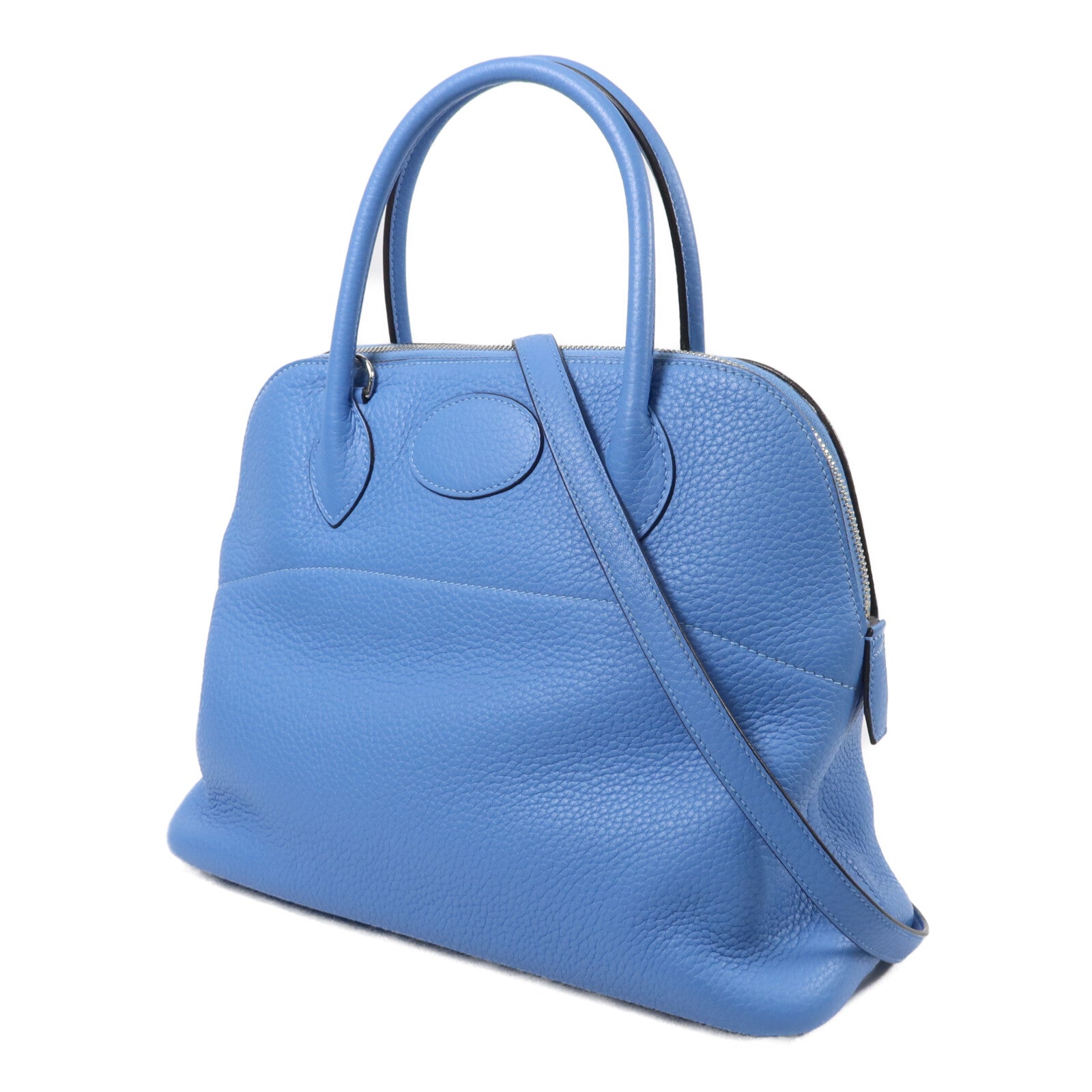 HERMES Clemence皮革Bolide 31手挽肩背兩用袋Bleu Paradis