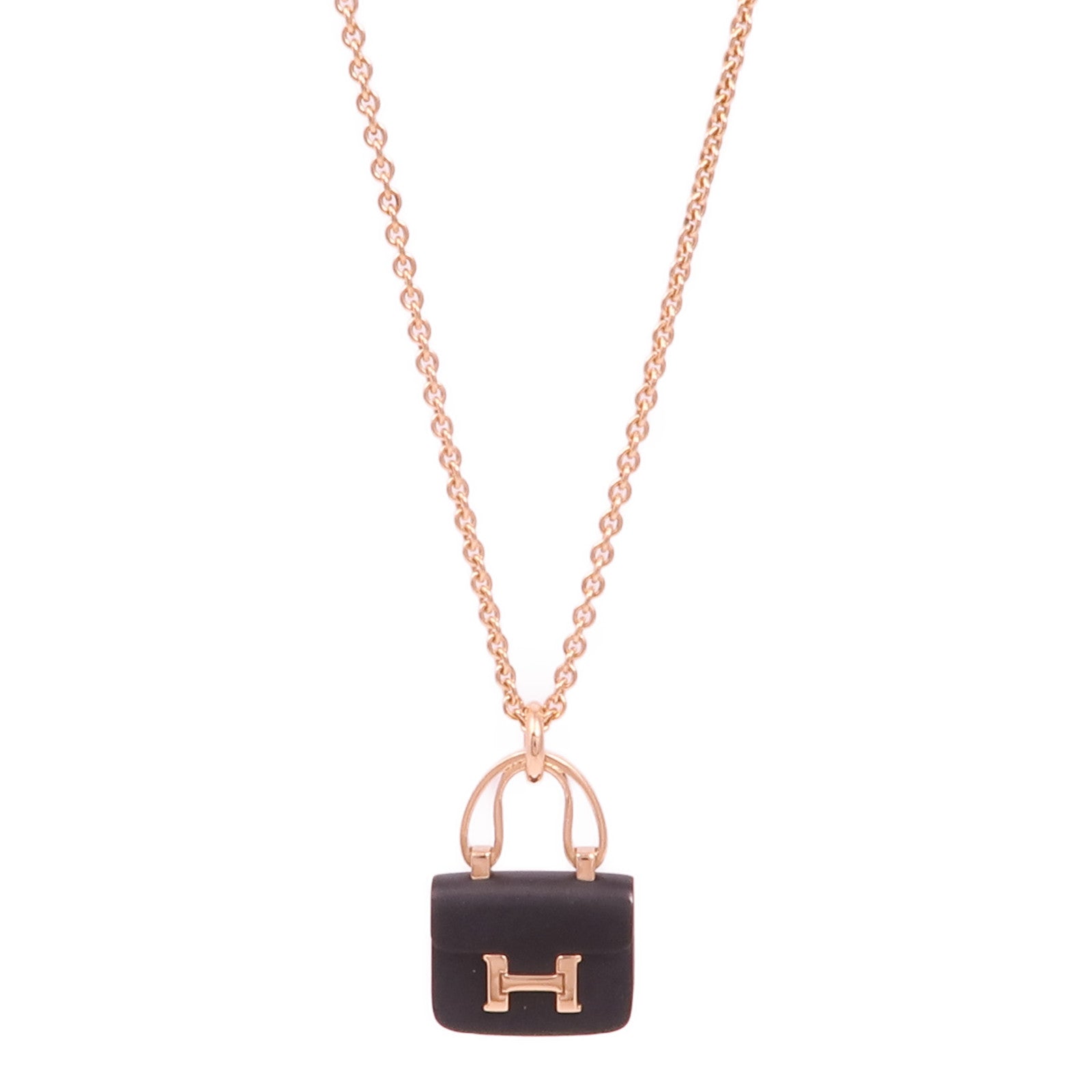 HERMES 18K玫瑰金Constance Pendant項鍊