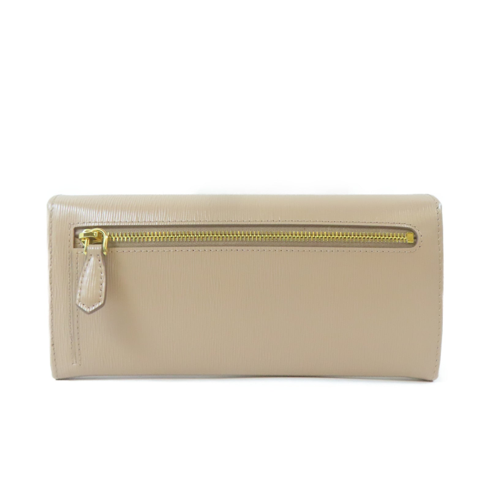 PRADA 牛皮皮革Long Wallet金扣長錢包粉紅色