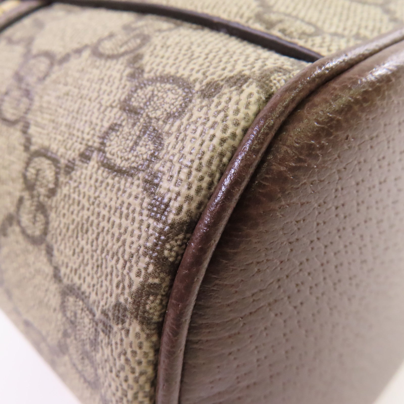 GUCCI 塗層帆布Ophidia Cosmestic Hand Bag金扣手挽袋啡色