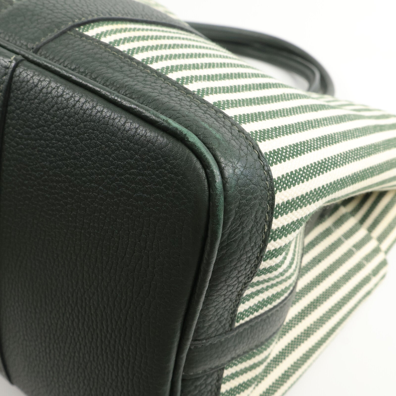 HERMES 帆布Garden Party Pocket 36手挽肩背兩用袋Vert Anglais/Vert Fo