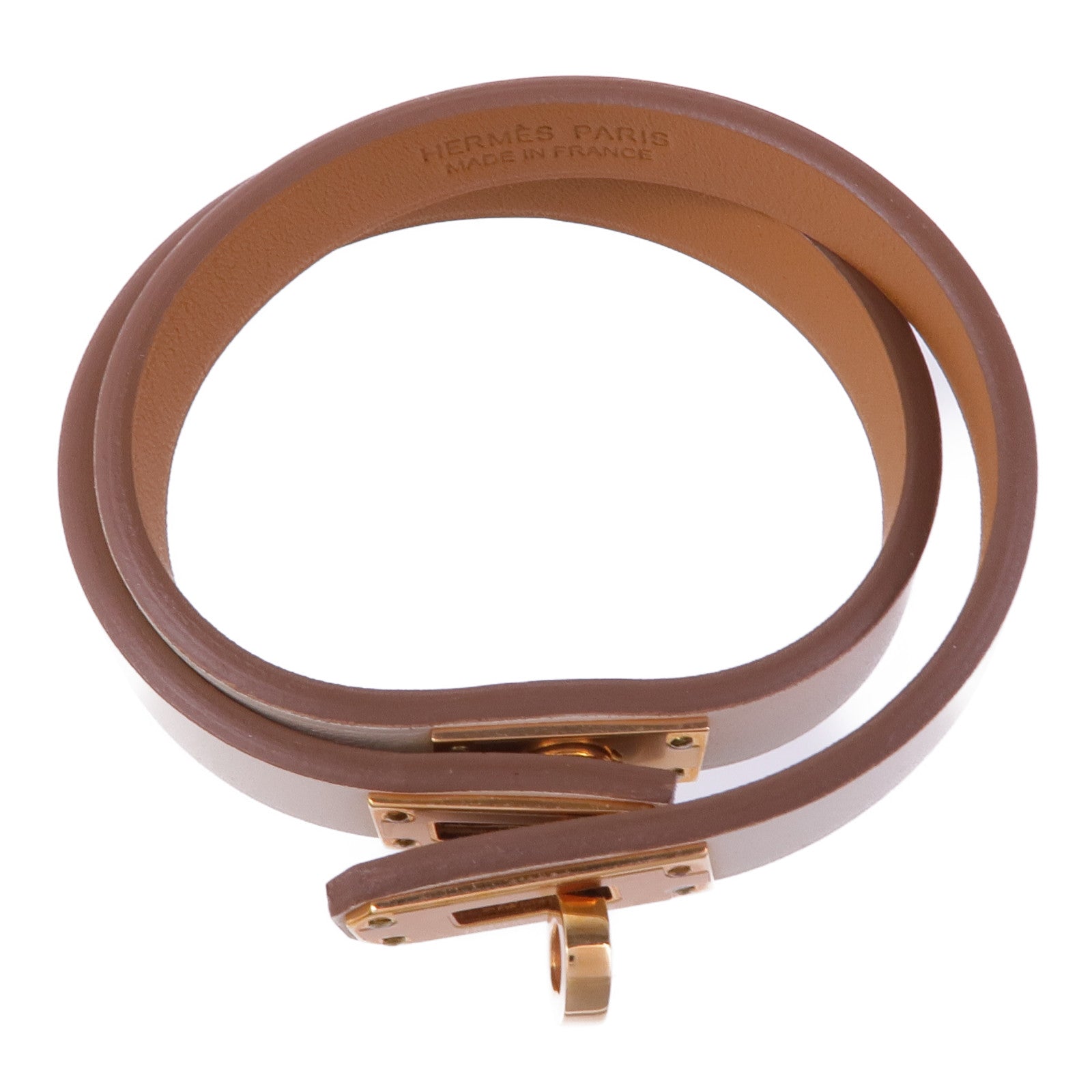 HERMES Swift皮革Mini Kelly Double Tour Bracelet金扣手帶