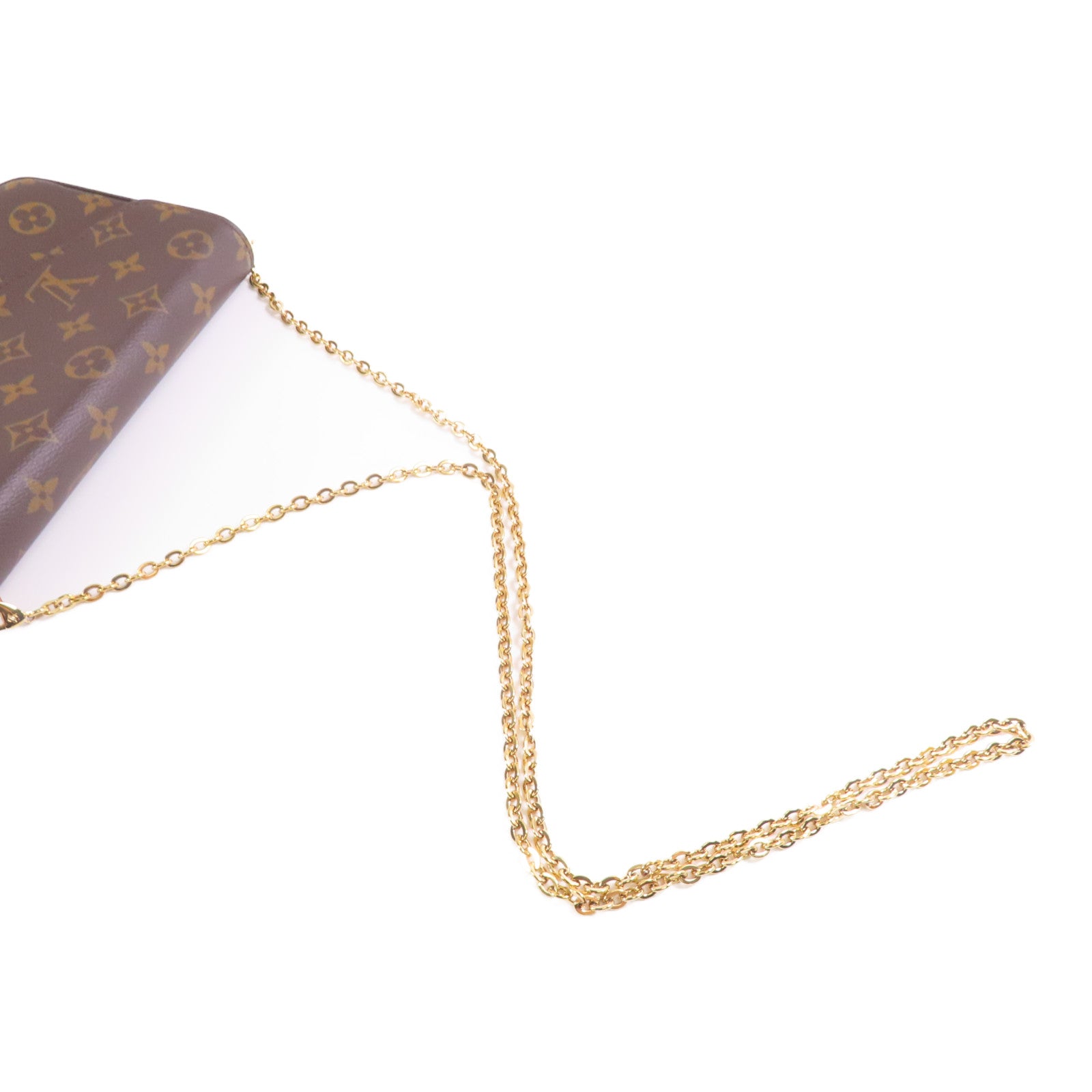 LOUIS VUITTON Monogram Pochette Felicie金扣鏈帶肩背袋