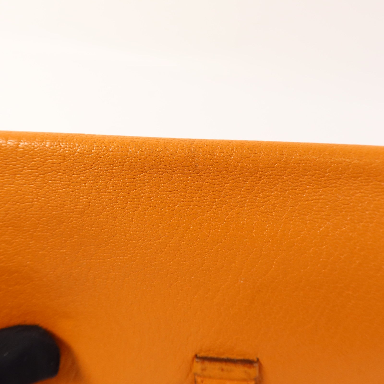 HERMES Chevre皮革Bearn Wallet銀扣長錢包Apricot