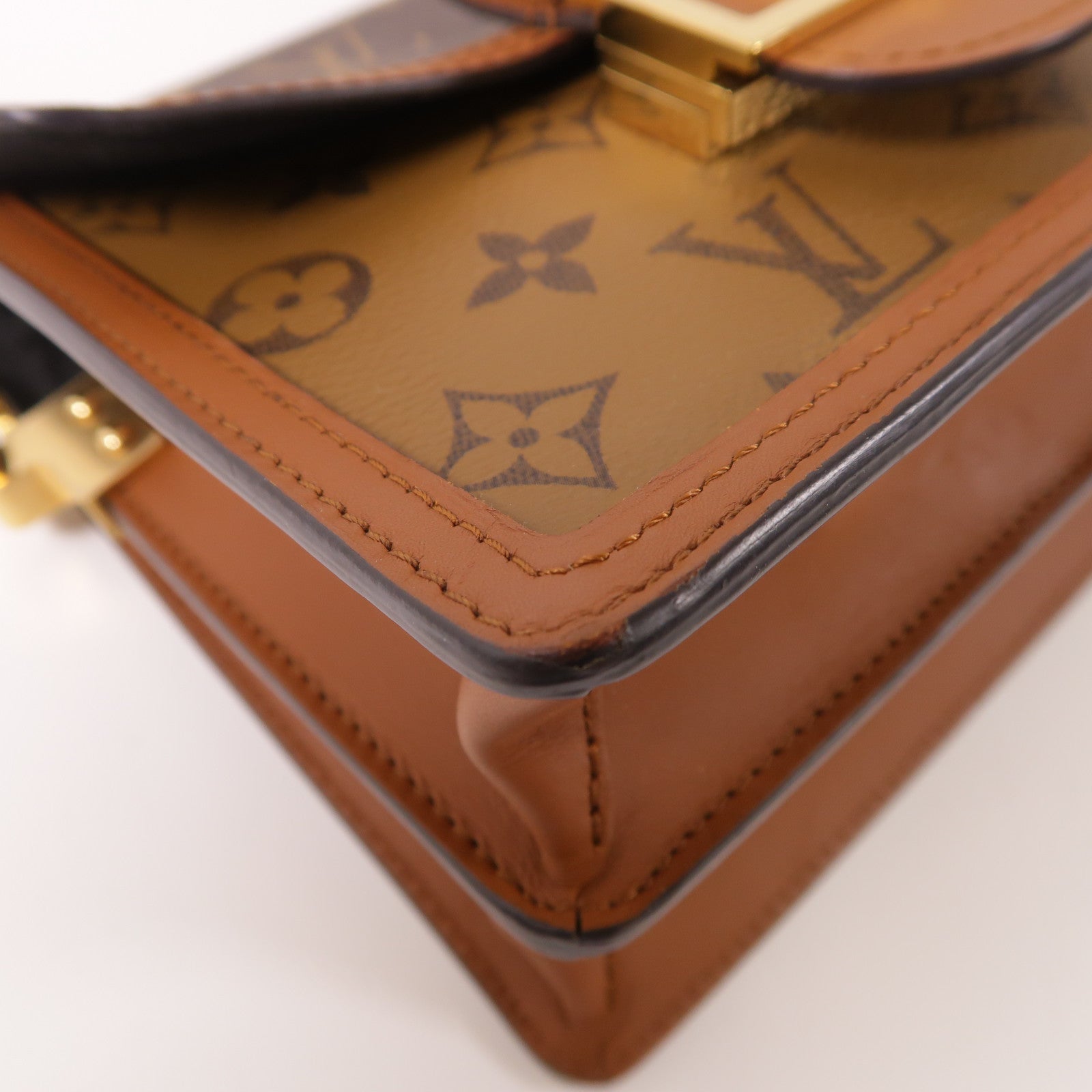 LOUIS VUITTON Monogrqam Reverse Mini Dauphine肩背袋棕色