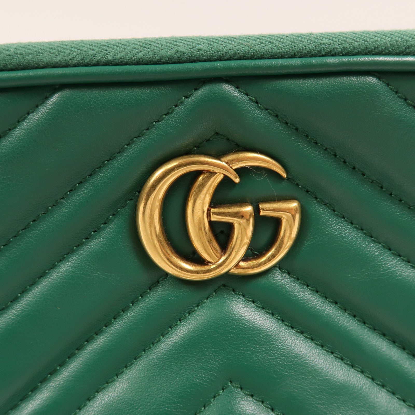 GUCCI 牛皮皮革GG Marmont Mini Chain Bag金扣鏈帶肩背袋