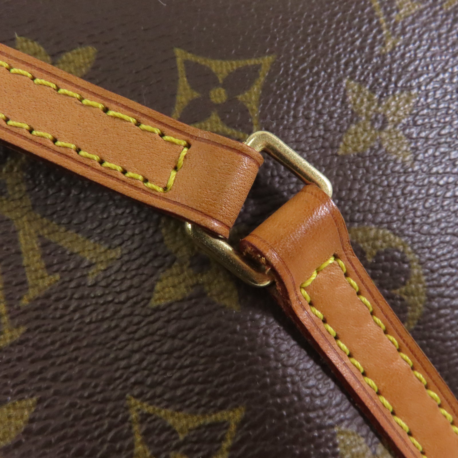 LOUIS VUITTON Monogram Papillon PM金扣手挽袋棕色
