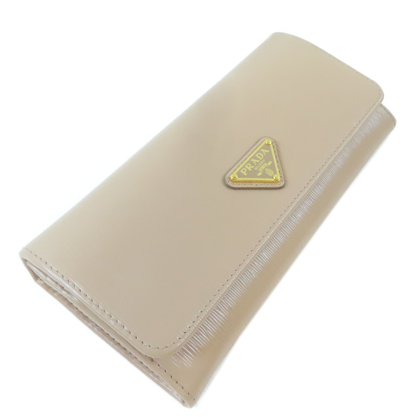 PRADA 牛皮皮革Long Wallet金扣長錢包粉紅色