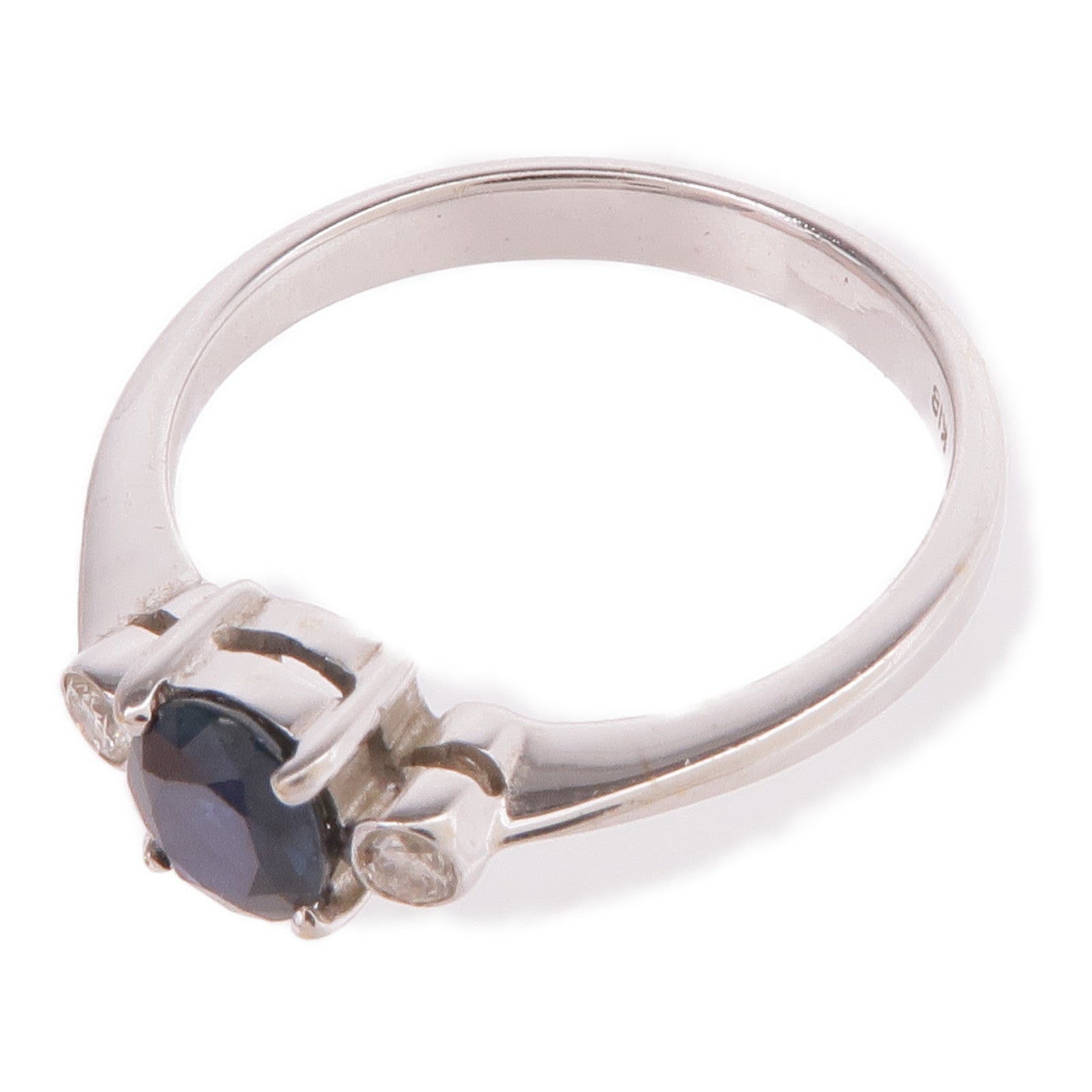 JEWELRY 18K白金Sapphire Diamond Ring藍寶石/鑽石戒指US#6.25