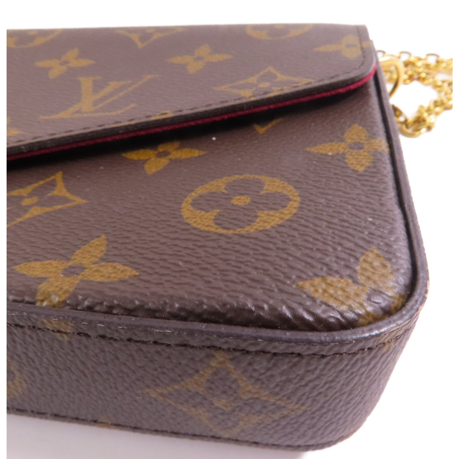 LOUIS VUITTON Monogram Pochette Felicie金扣鏈帶肩背袋