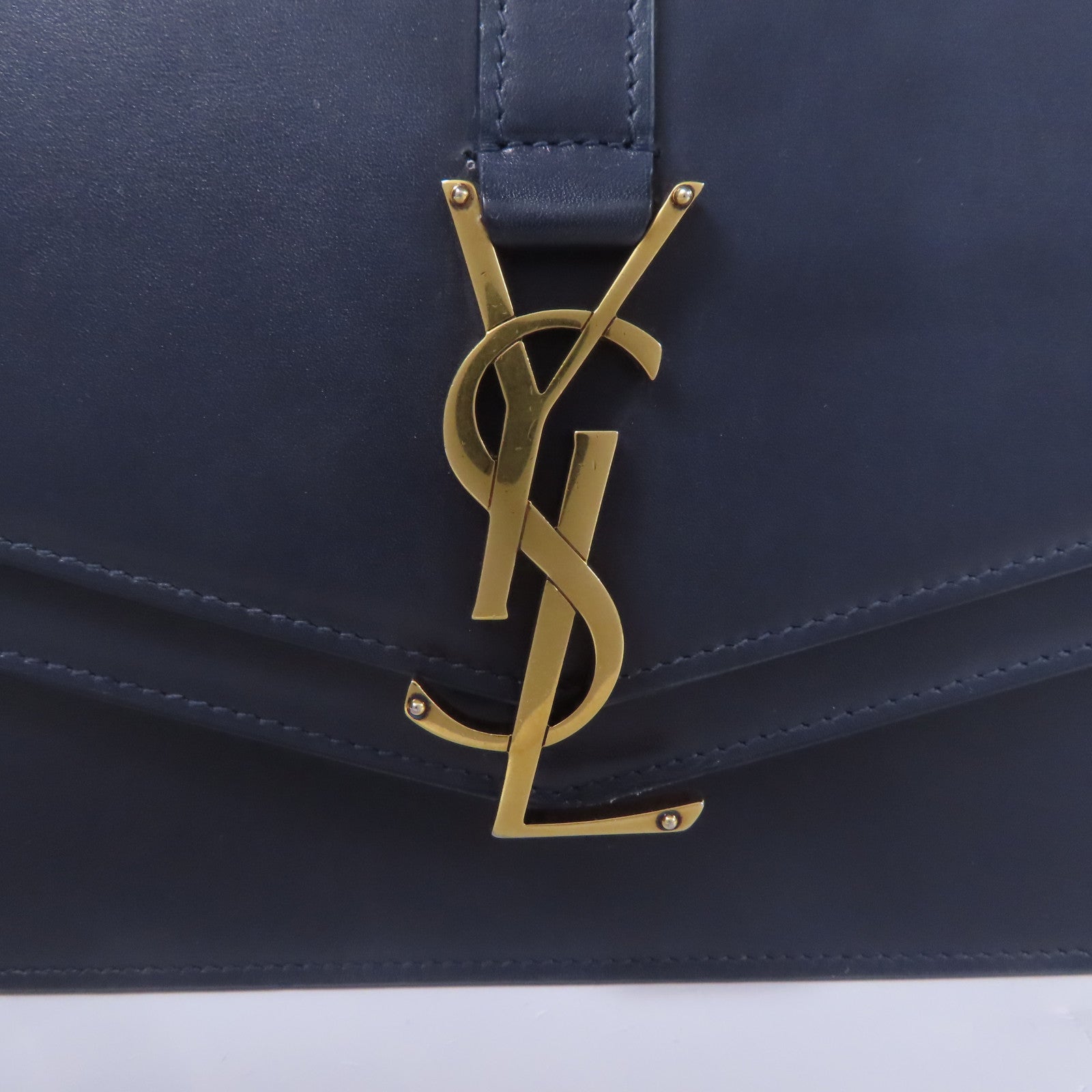 SAINT LAURENT 牛皮皮革Chain Shoulder金扣鏈帶肩背袋