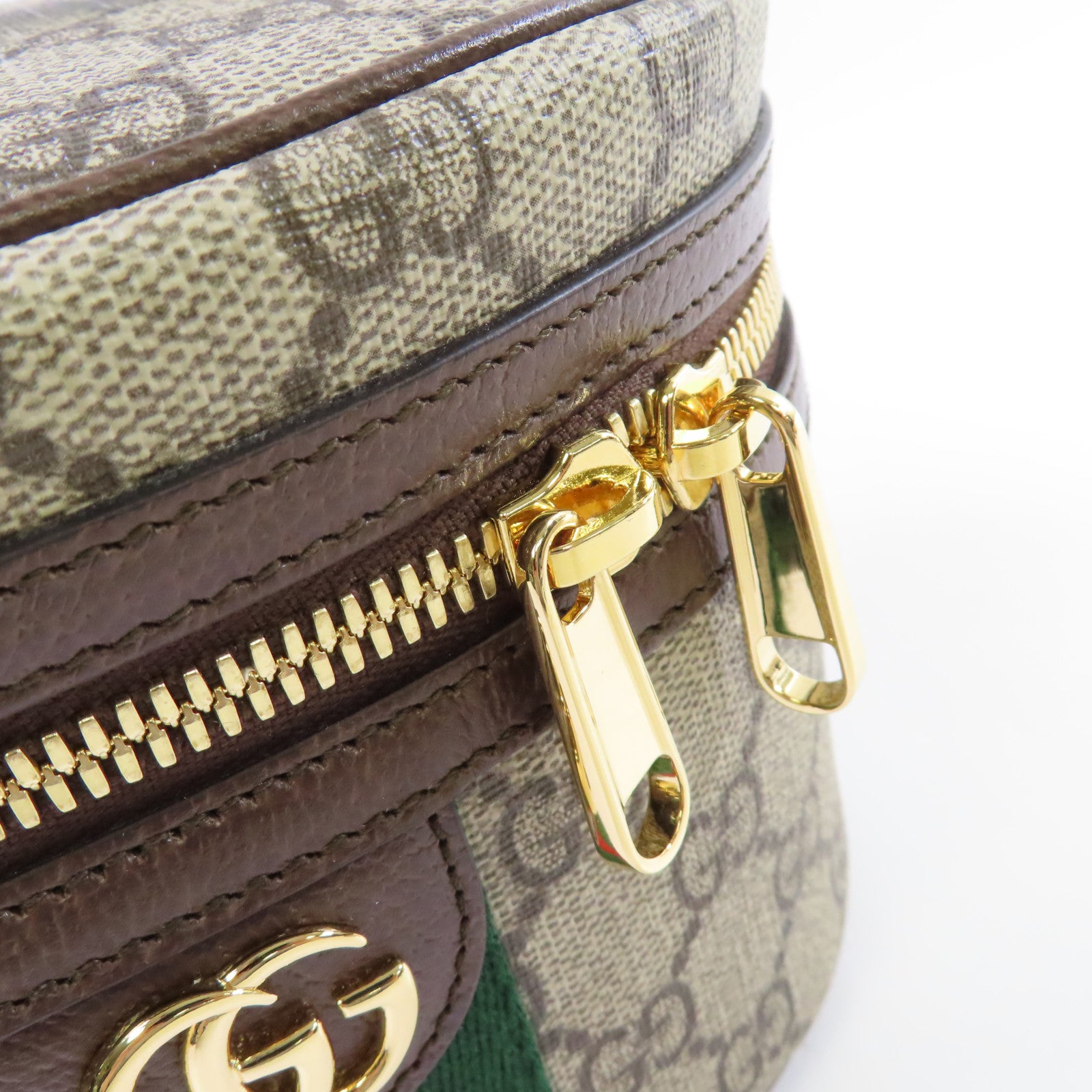 GUCCI 塗層帆布Ophidia Cosmestic Hand Bag金扣手挽袋啡色