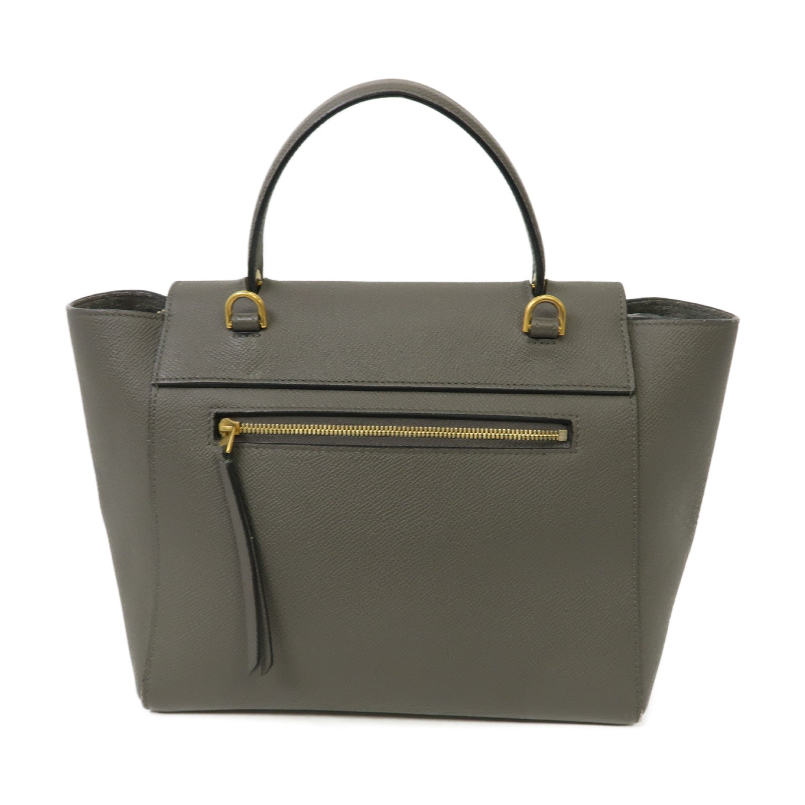 CELINE 牛皮皮革Belt Bag金扣手挽肩背兩用袋灰色