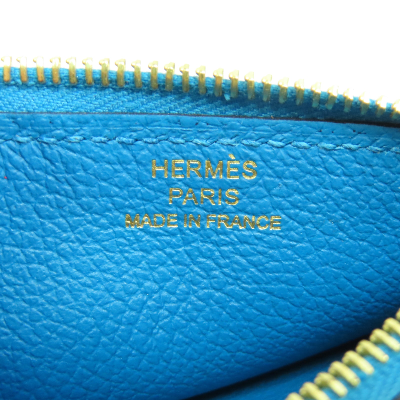 HERMES Evercolor皮革Roulis Slim金扣錢包啡色