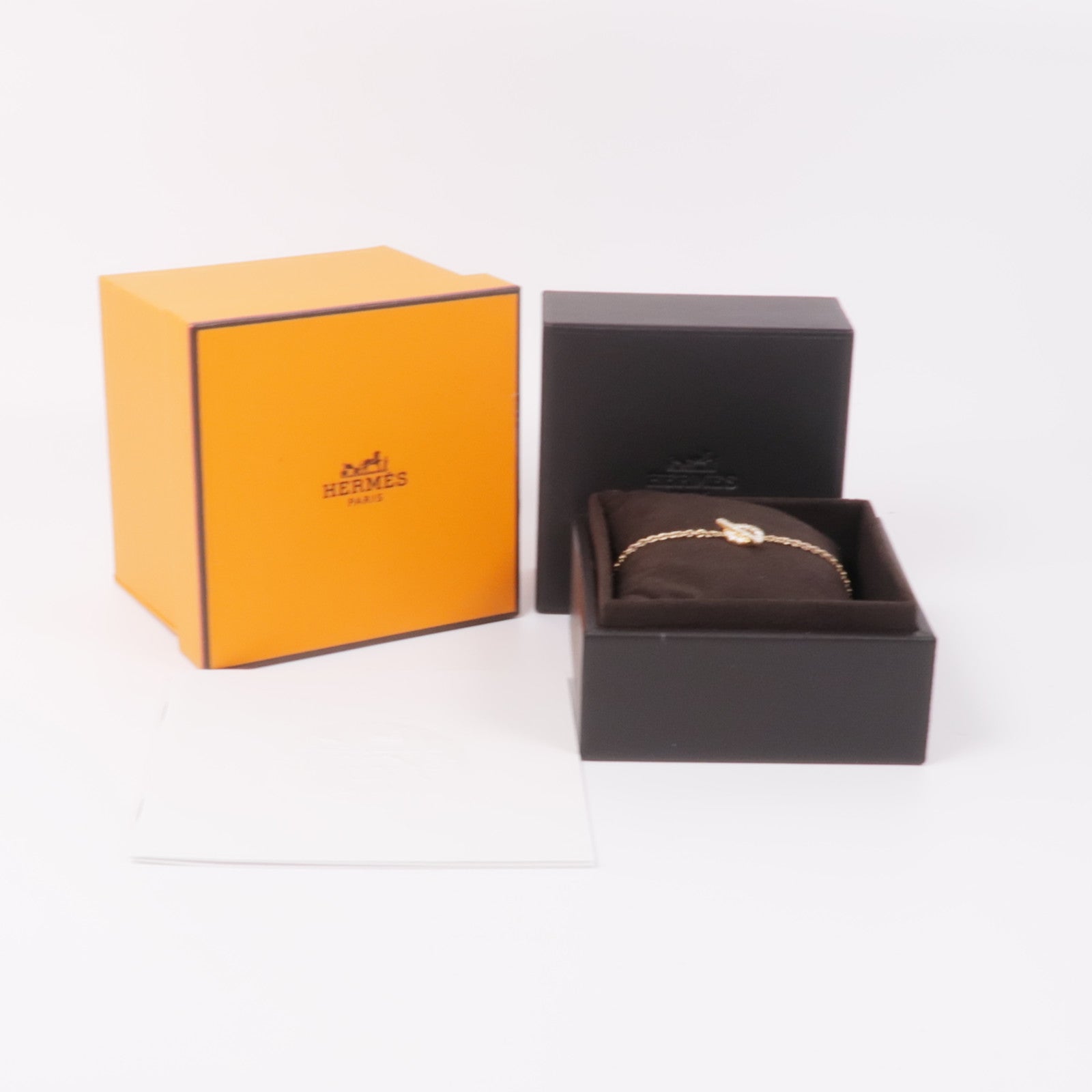 HERMES 18K玫瑰金Finesse Bracelet鑽石手鏈