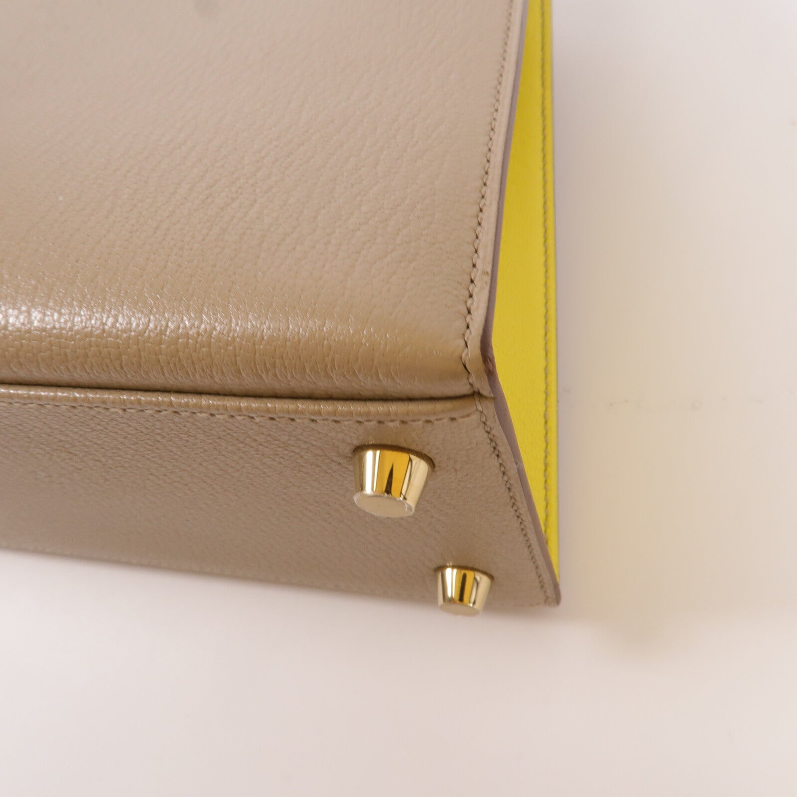 HERMES Chevre皮革Kelly 25手挽肩背兩用袋Gris Asphalte/Lime