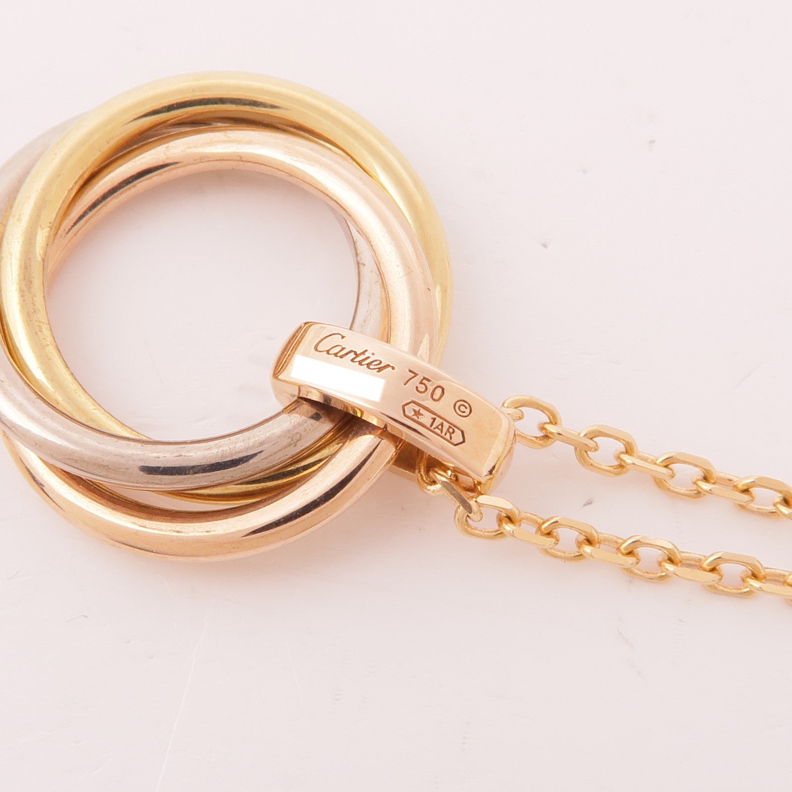 CARTIER 18K黃金/白金/玫瑰金Trinity Necklace鑽石項鍊