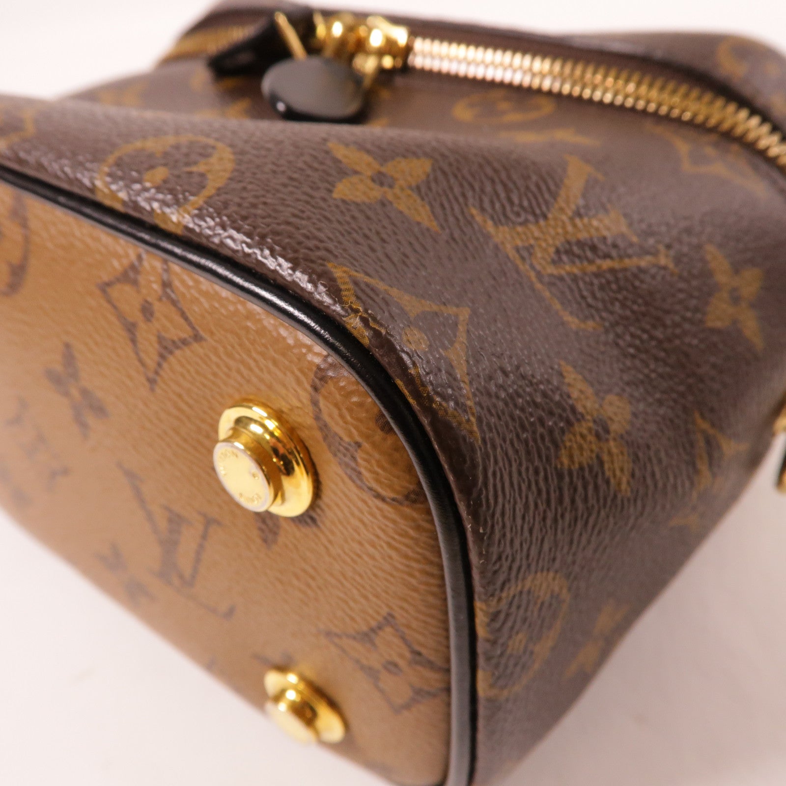 LOUIS VUITTON Monogram Vanity PM金扣手挽肩背兩用袋啡色