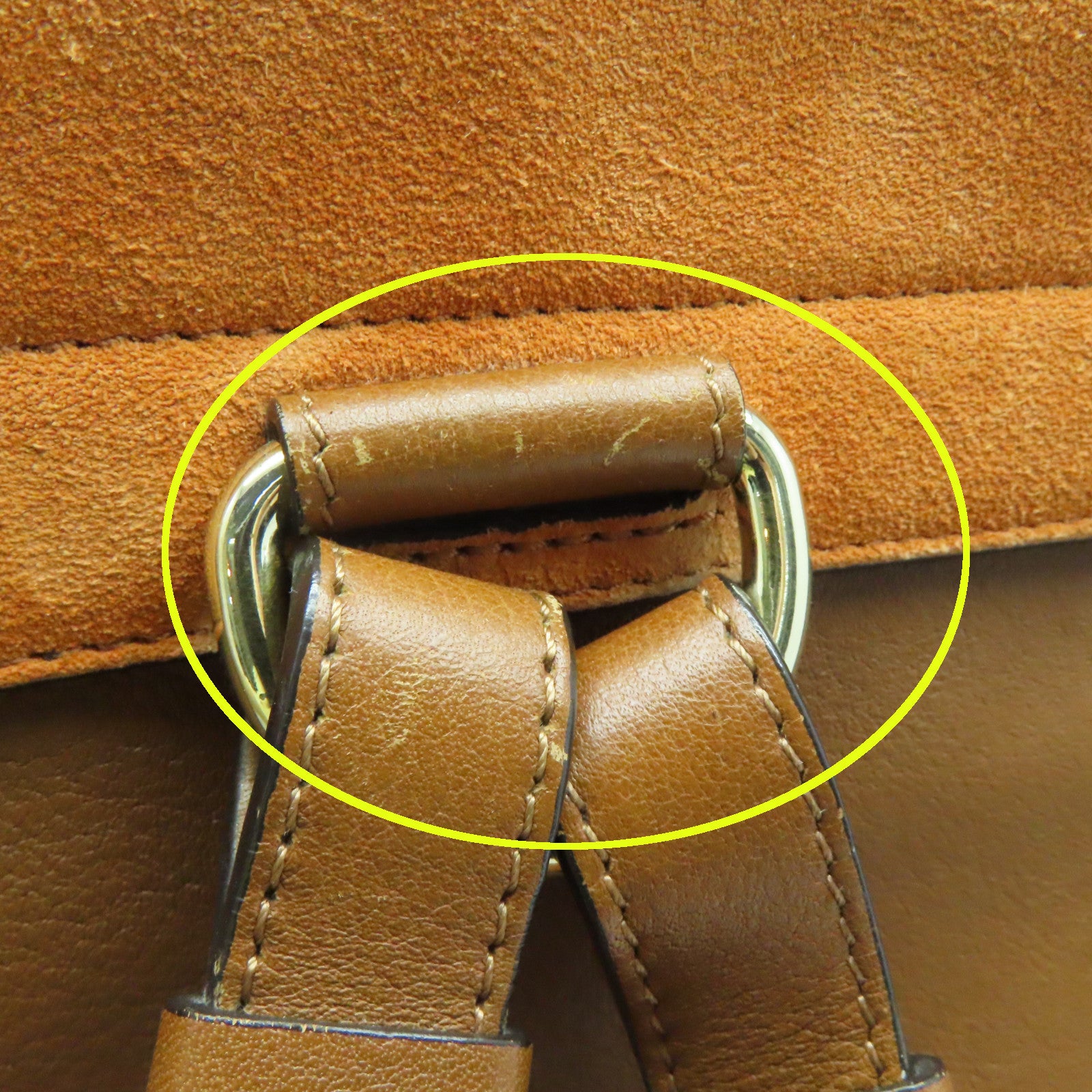 Chloe 麂皮皮革/牛皮皮革Rucksack金扣背包啡色