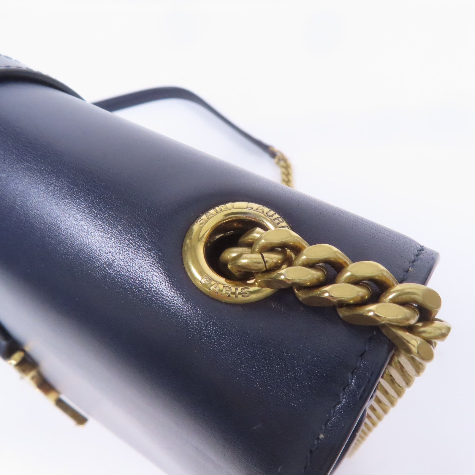 SAINT LAURENT 牛皮皮革Chain Shoulder金扣鏈帶肩背袋
