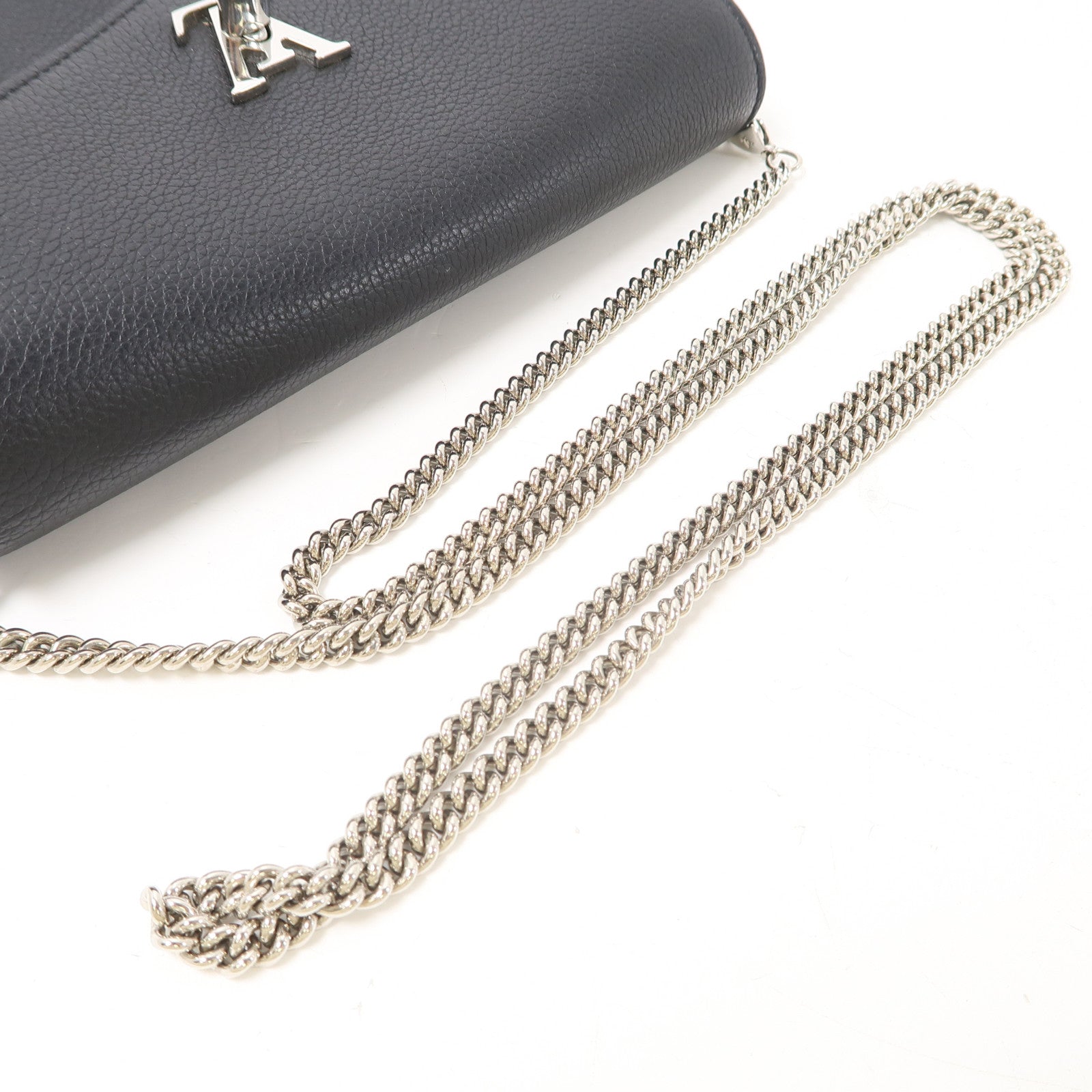 LOUIS VUITTON LV SHW Mylockme Chain Shoulder Bag M63471 Calfskin Leather Black
