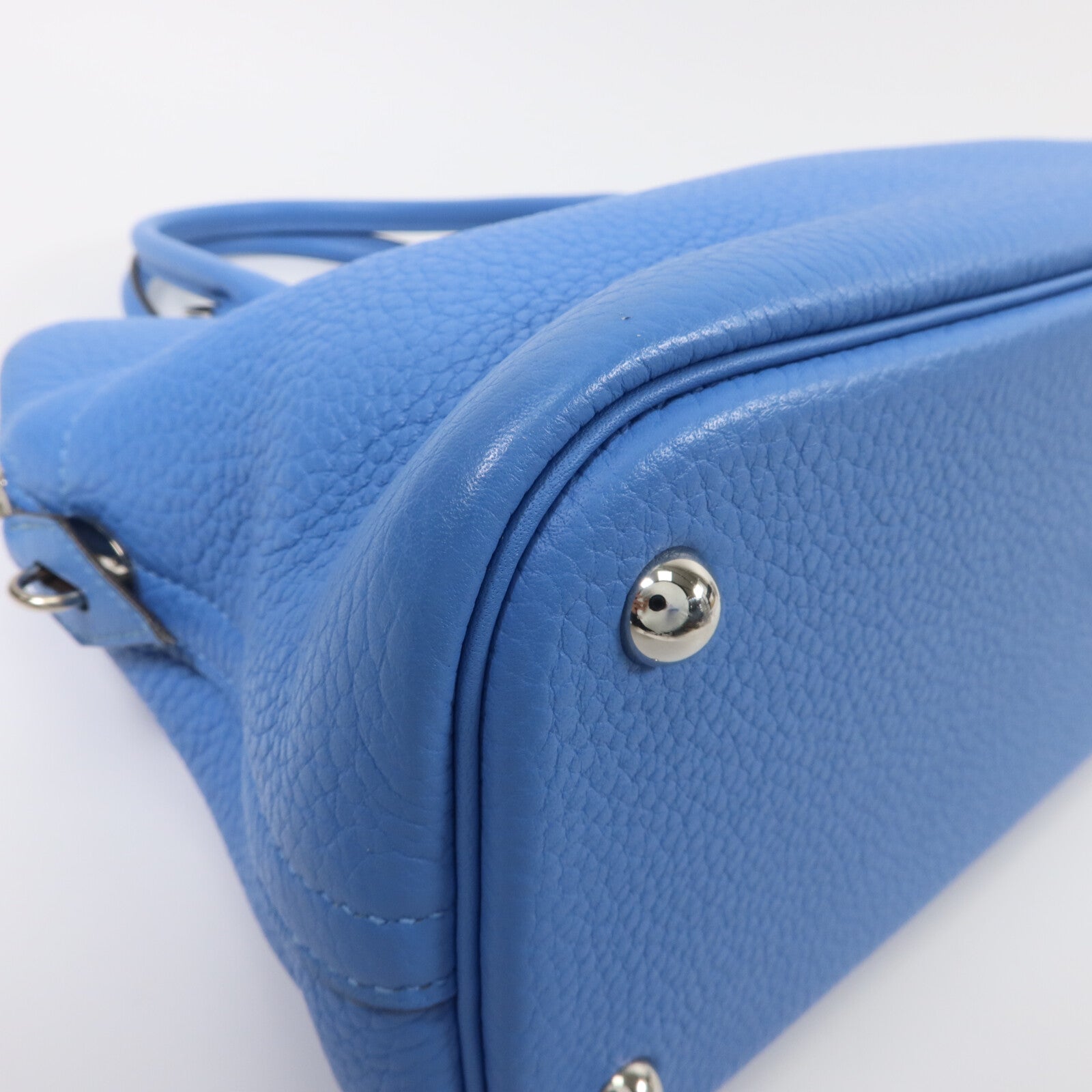 HERMES Clemence皮革Bolide 31手挽肩背兩用袋Bleu Paradis