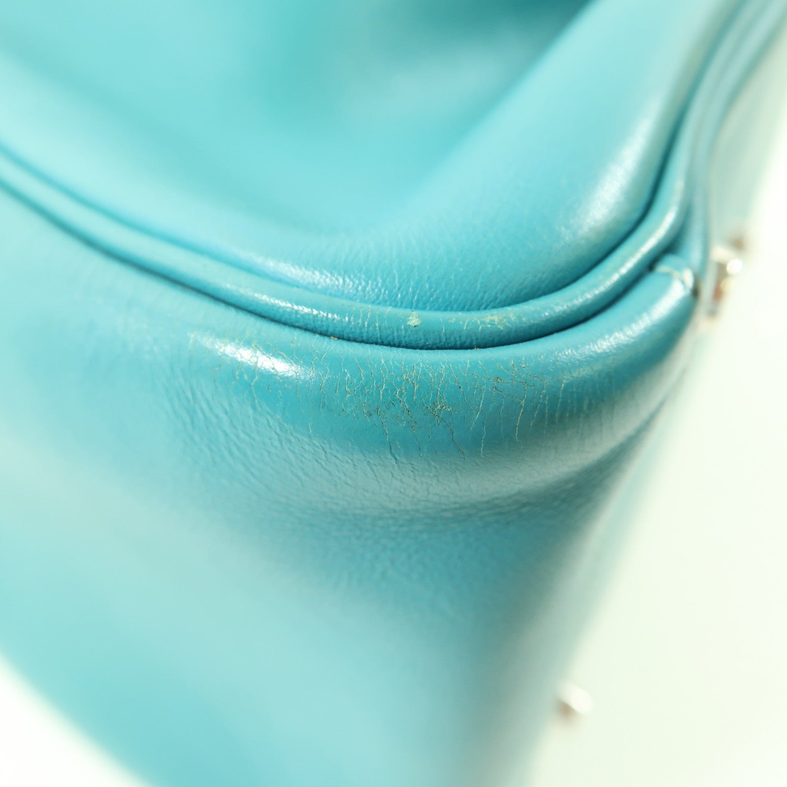 HERMES PHW Lindy 30 2 Way Shoulder Handbag Swift Leather Bleu Paon Green