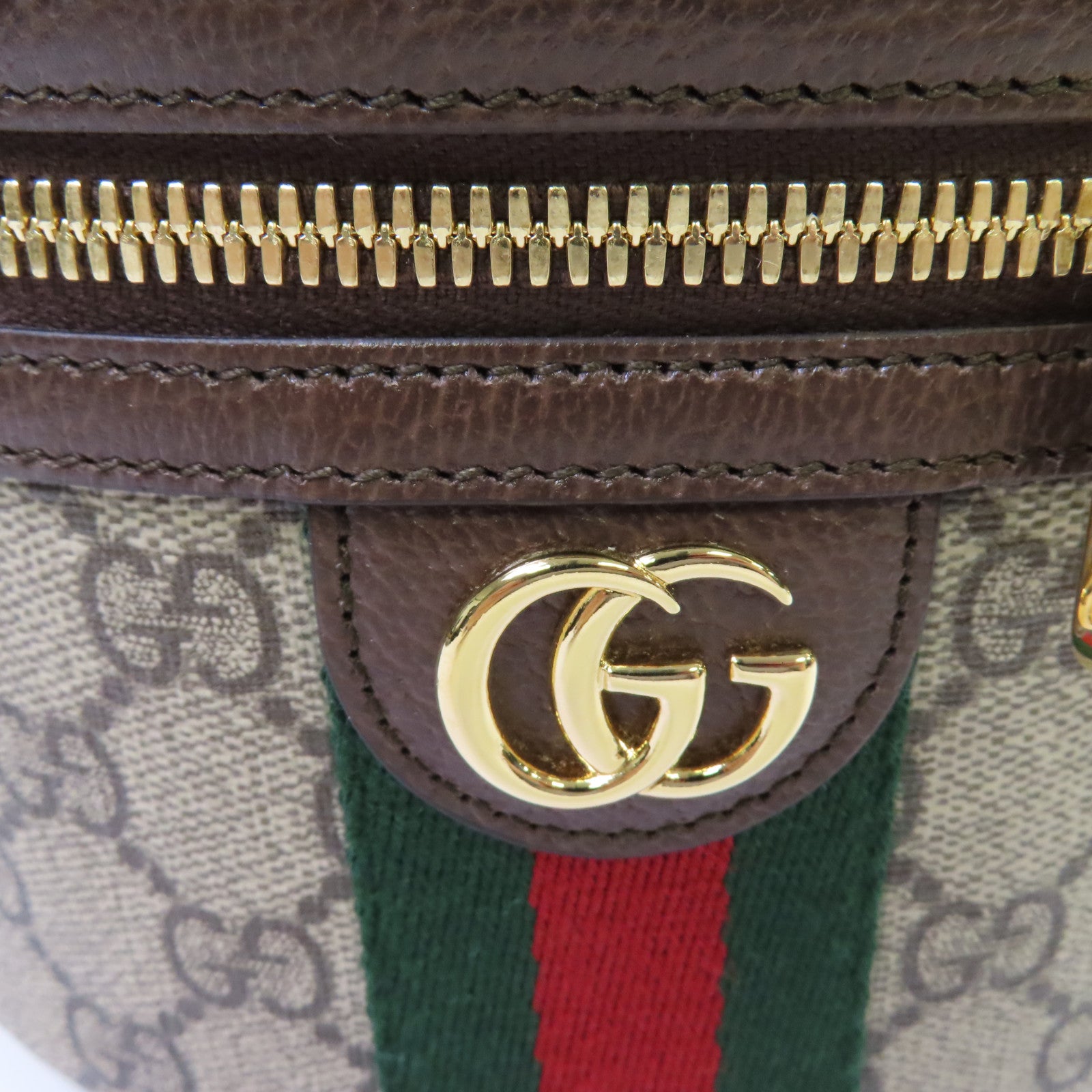 GUCCI 塗層帆布Ophidia Cosmestic Hand Bag金扣手挽袋啡色