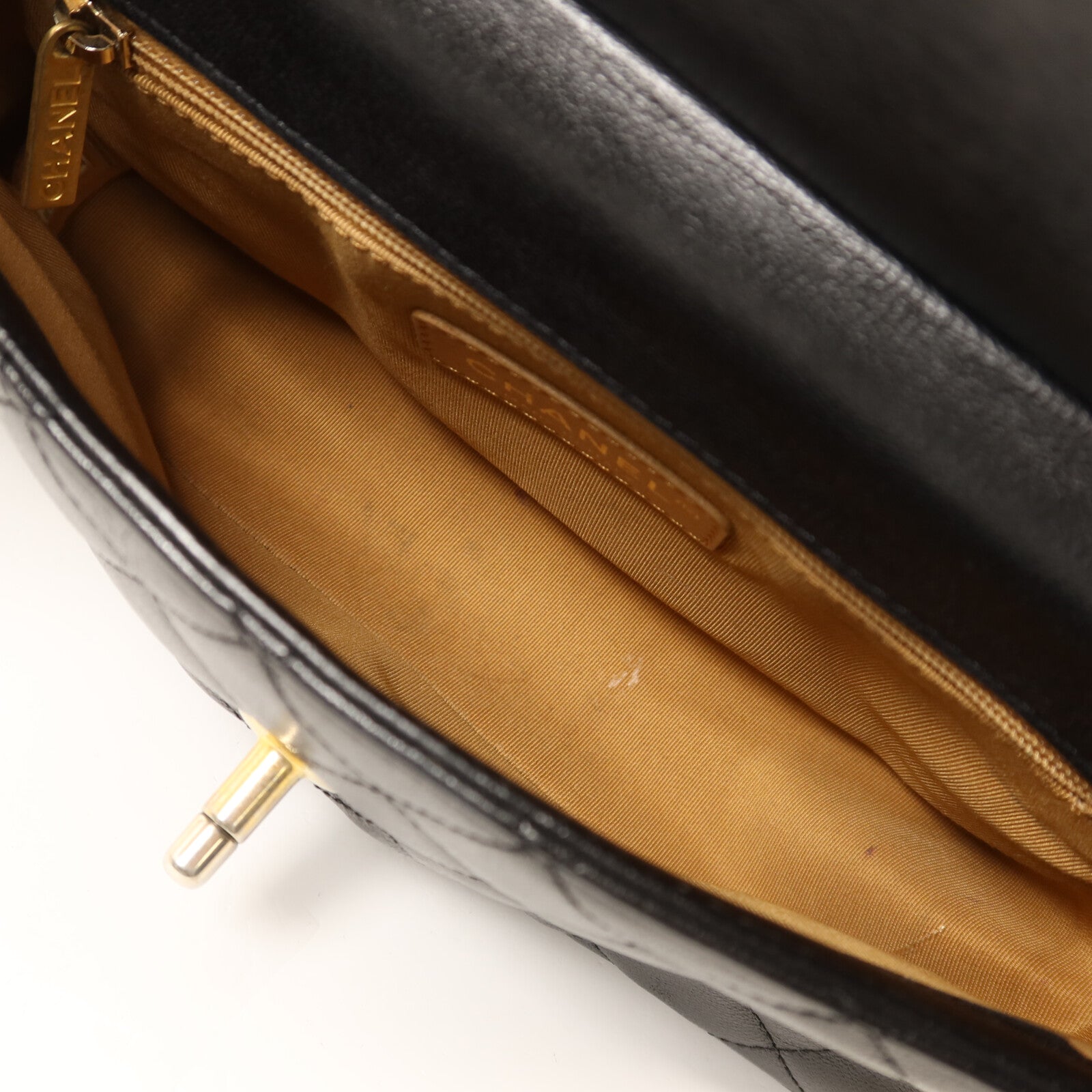 CHANEL 羊皮皮革Shoulder Bag金扣鏈帶肩背袋