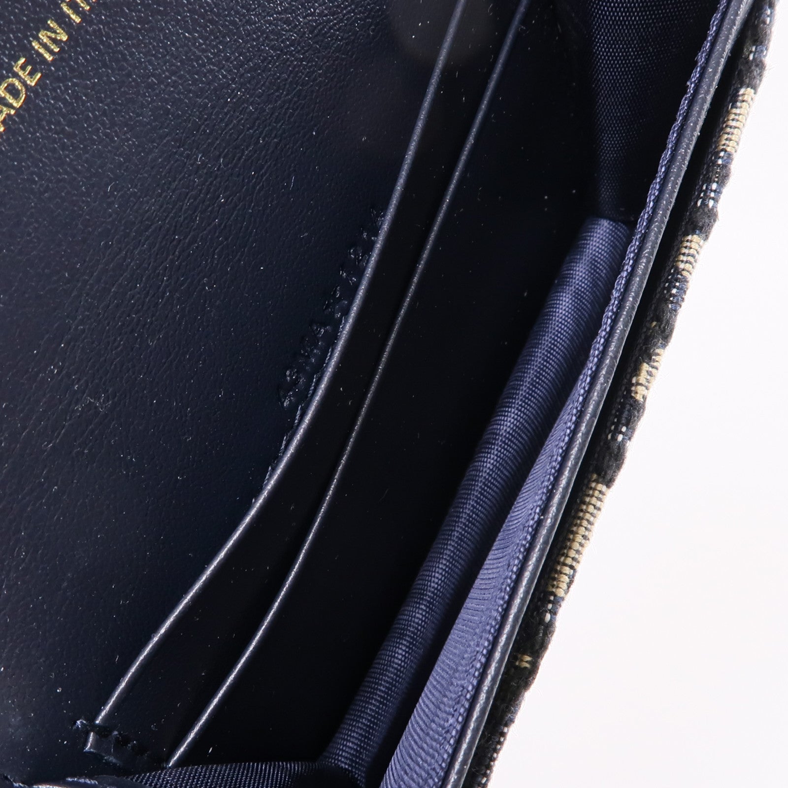 Dior 帆布Saddle Card Holder金扣卡片套藍色