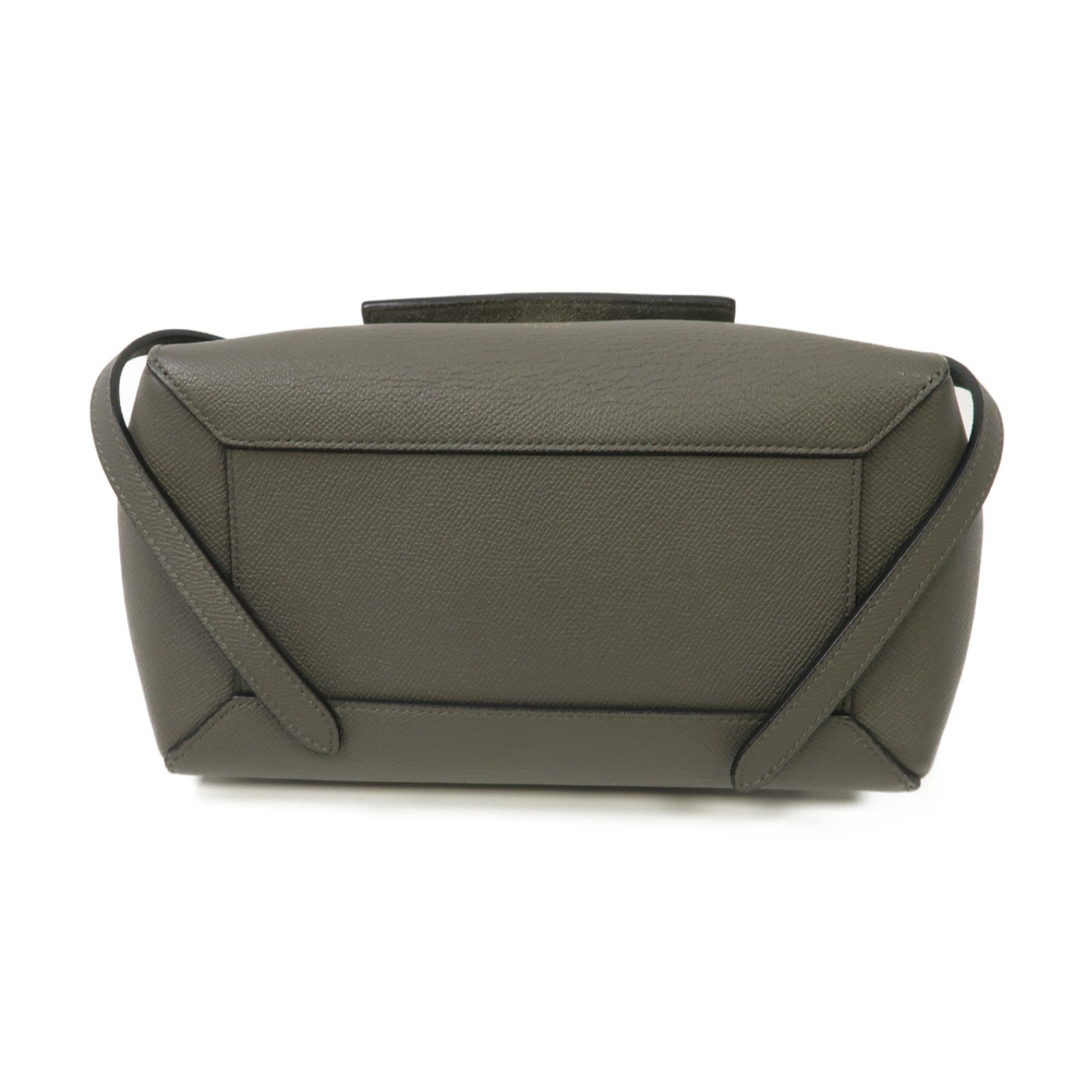 CELINE 牛皮皮革Belt Bag金扣手挽肩背兩用袋灰色