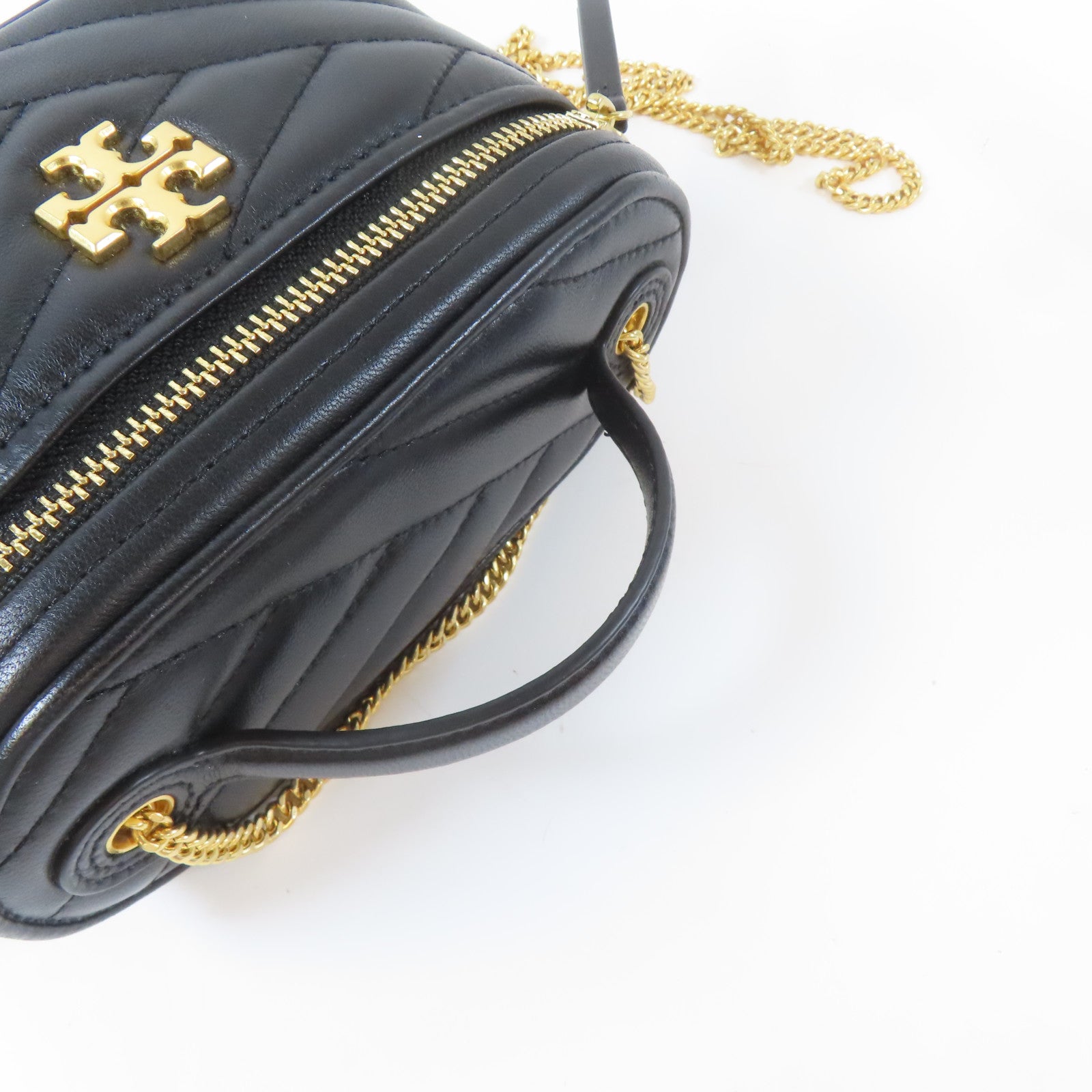 Tory Burch 羊皮皮革2 Way Chain Shoulder Bag金扣鏈帶手挽肩背兩用袋黑色