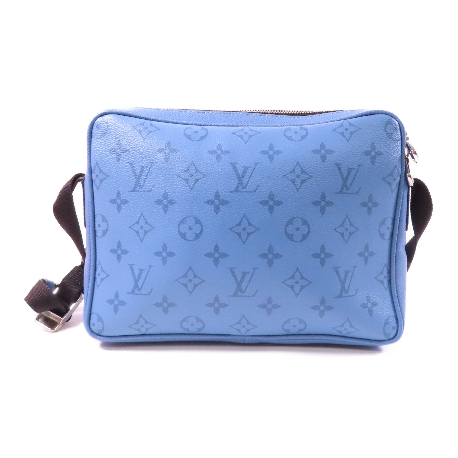 LOUIS VUITTON Monogram Outdoor Messenger銀扣肩背袋藍色