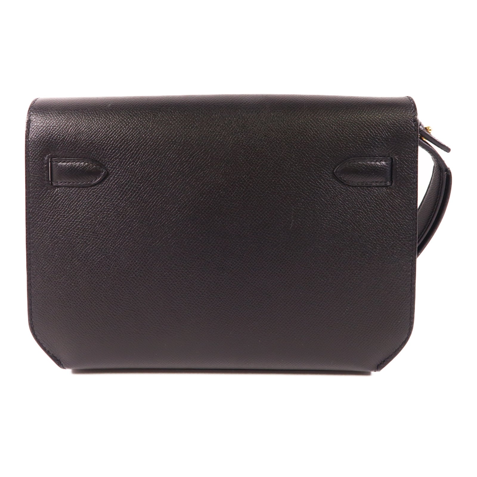 HERMES Epsom皮革Kelly Depeches 25金扣手拿包Noir