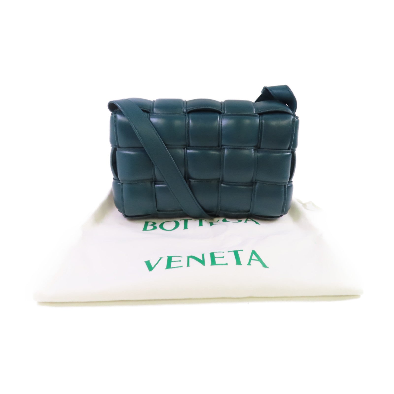 BOTTEGA VENETA 羊皮皮革Padded Cassette Shoulder Bag金扣肩背袋綠色