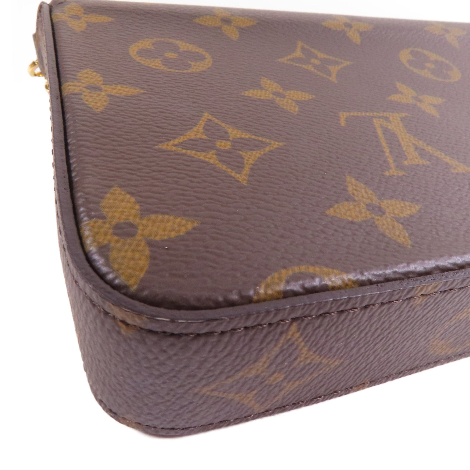 LOUIS VUITTON Monogram Pochette Felicie金扣鏈帶肩背袋