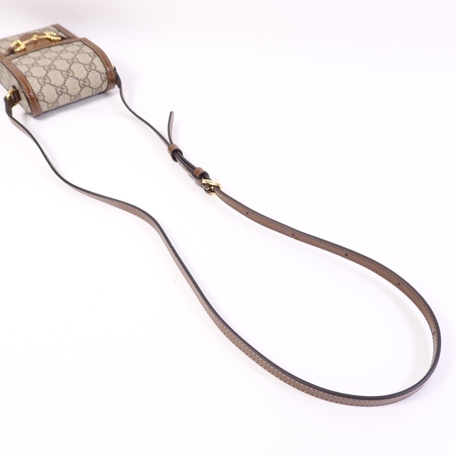 GUCCI 塗層帆布Horsebit 1955 Mini金扣肩背袋