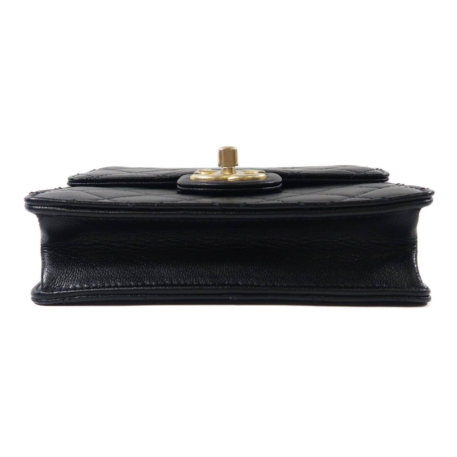 CHANEL【激減優惠】 羊皮皮革Matelasse Pearl Chain Bag金扣鏈帶肩背袋黑色