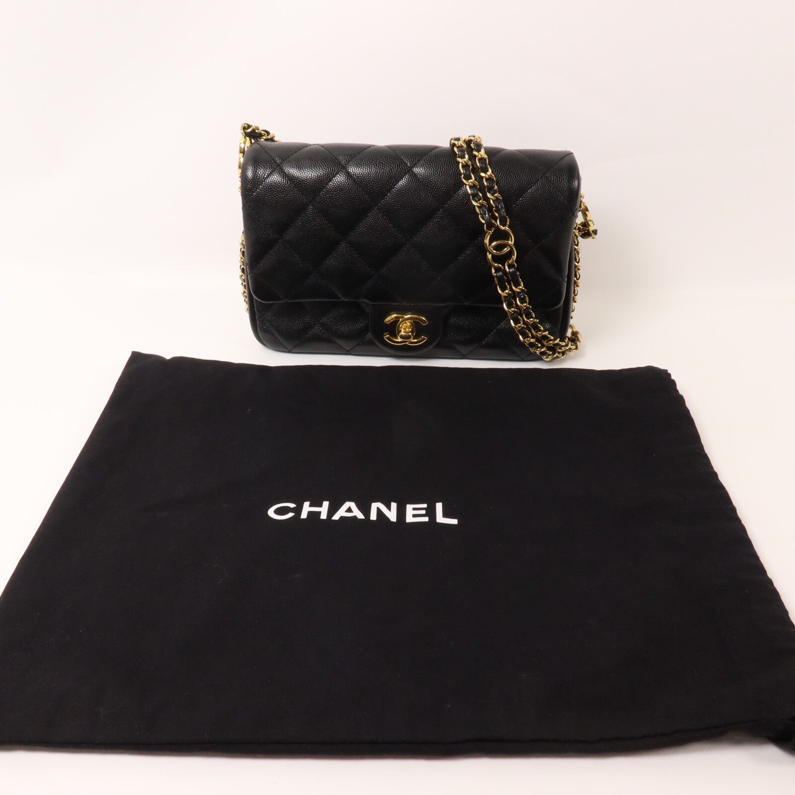 CHANEL 牛皮皮革Mini Flap Bag鏈帶肩背袋