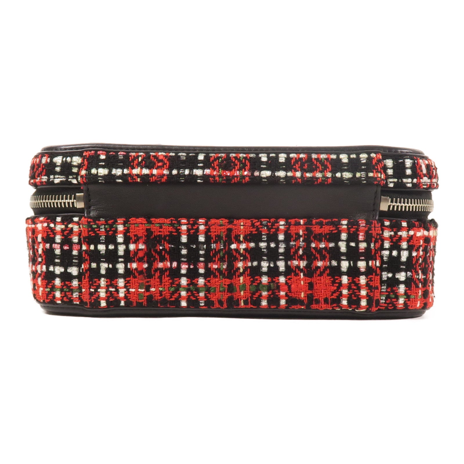 CHANEL 【激減優惠】Tweed Vanity Case銀扣手挽肩背兩用袋