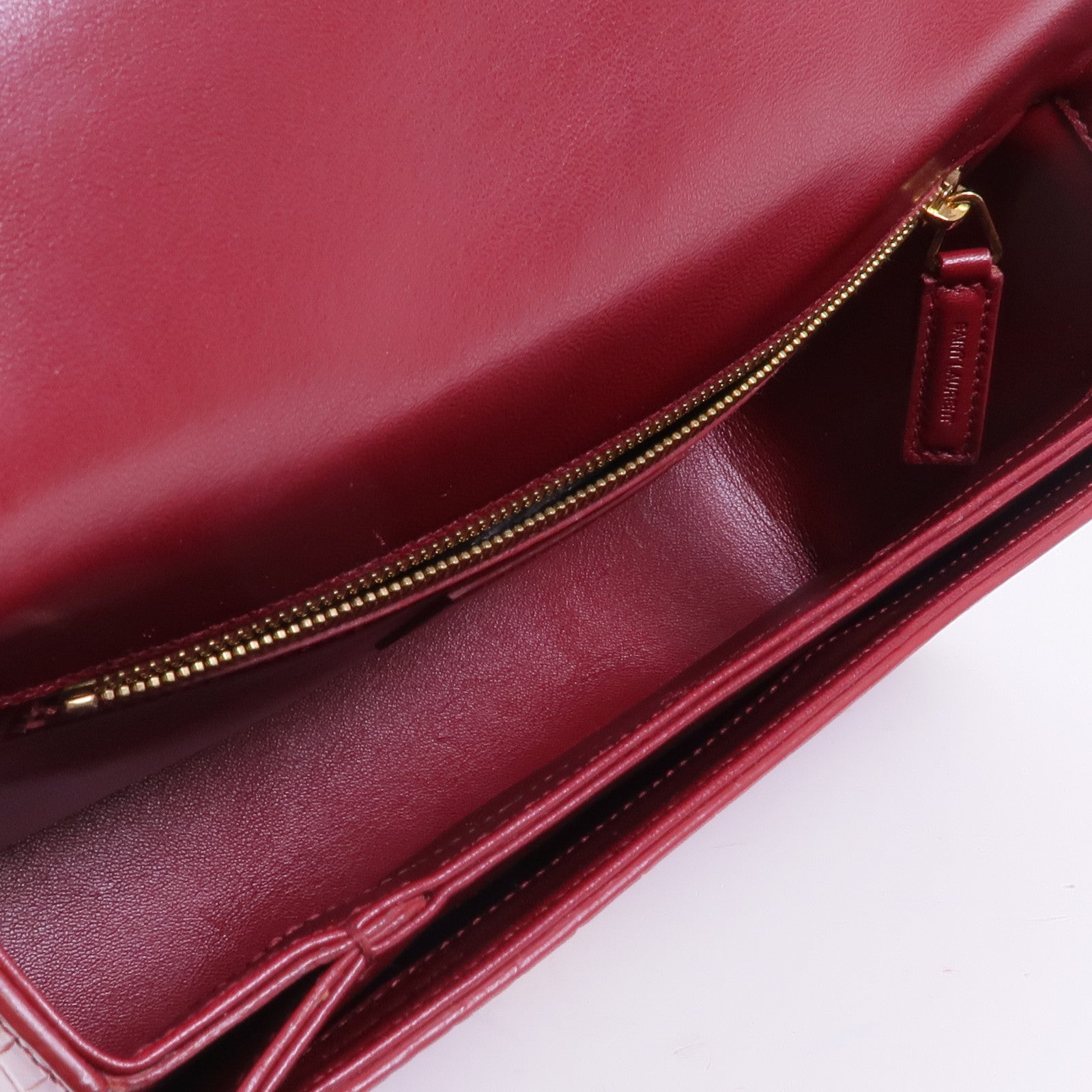 SAINT LAURENT 鱷魚皮革Classic Universite金扣肩背袋