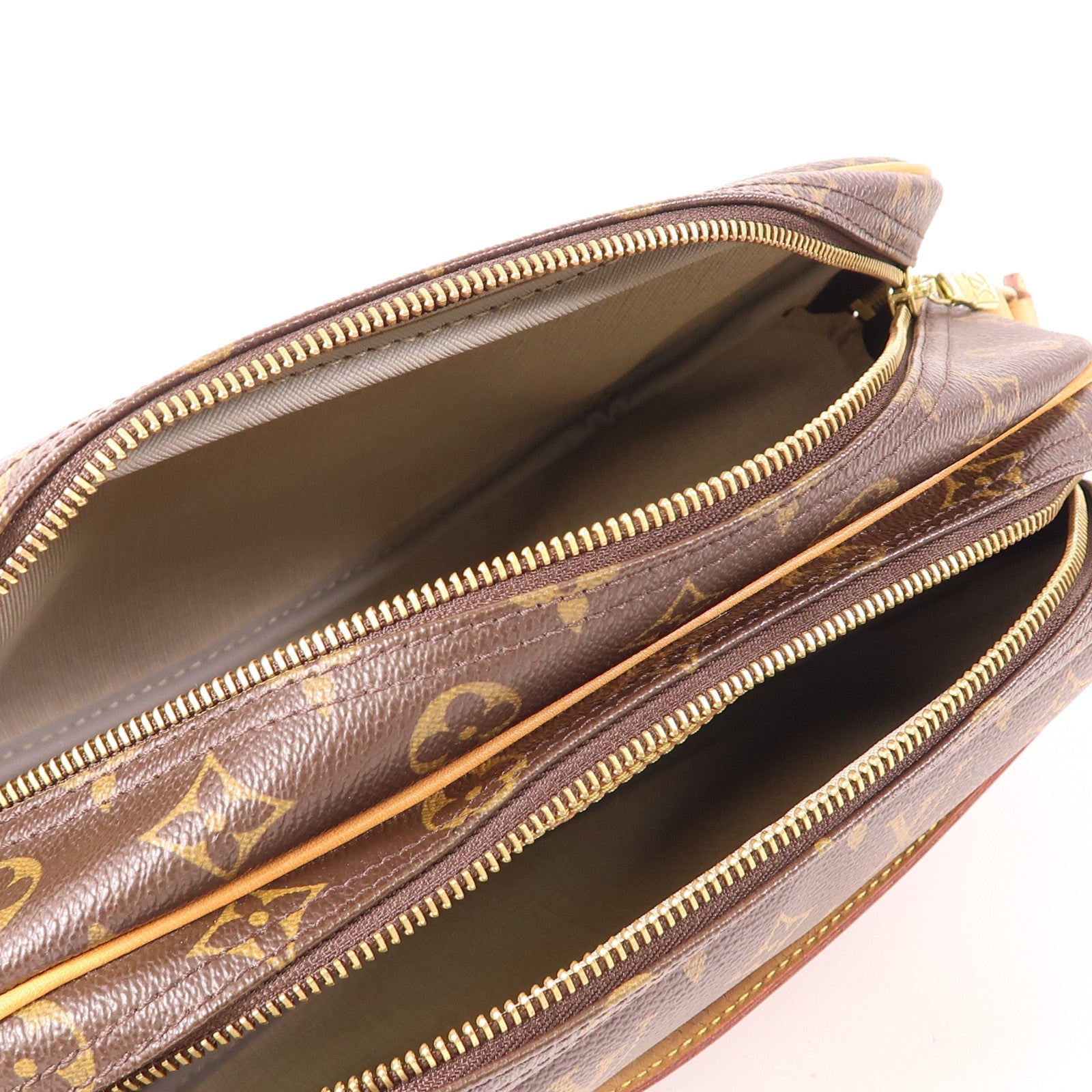 LOUIS VUITTON Monogram Reporter PM金扣肩背袋棕色
