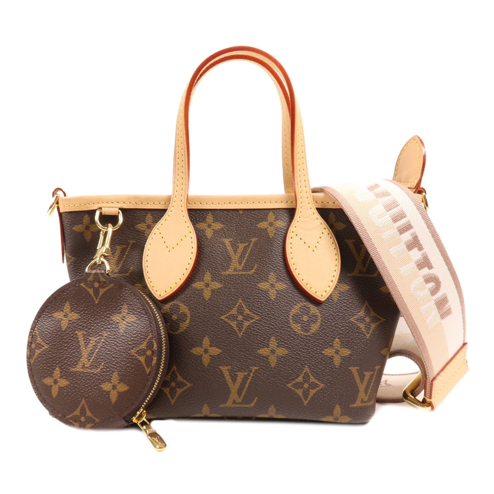 LOUIS VUITTON Monogram Neverfull BB金扣手挽肩背兩用袋