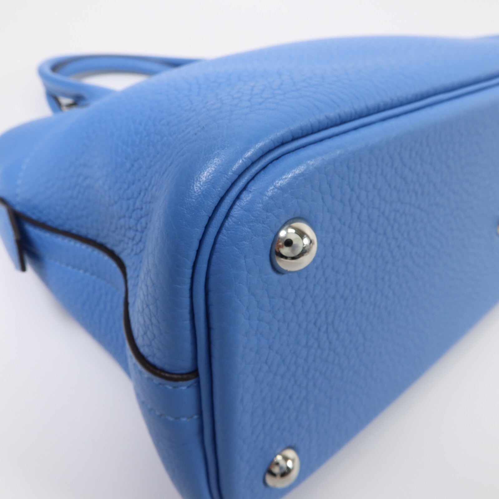 HERMES Clemence皮革Bolide 31手挽肩背兩用袋Bleu Paradis