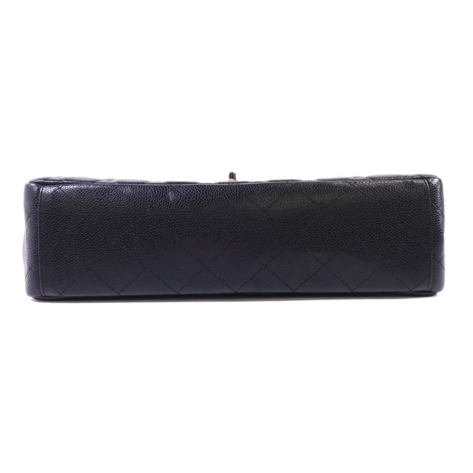 CHANEL 牛皮皮革Maxi Classic銀扣鏈帶肩背袋